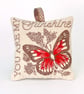 Red Butterly Inspirational Quotes Nature Medley Linen Lavender Bag 