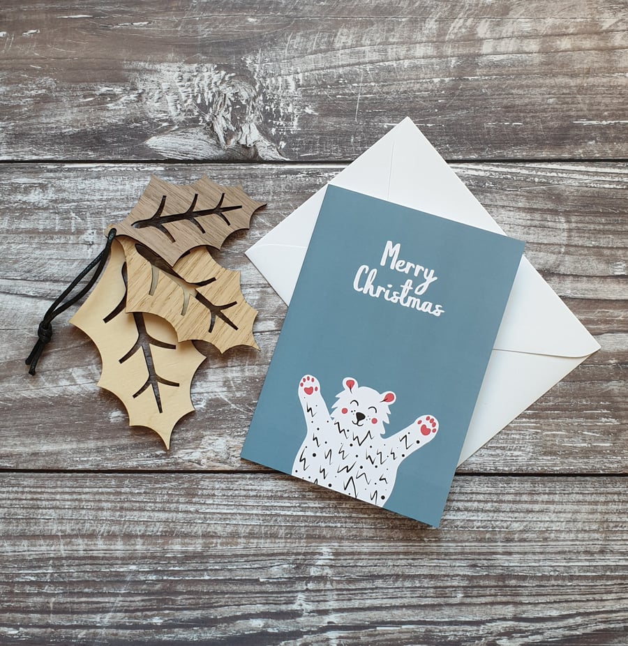 Happy Polar Bear Christmas Card