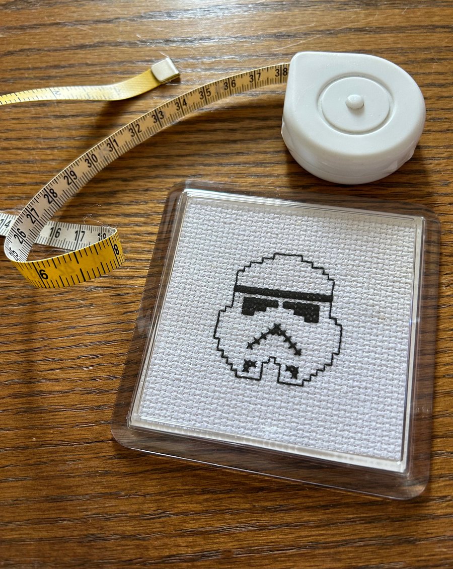 Coaster with Cross Stitched Storm Trooper Star Wars