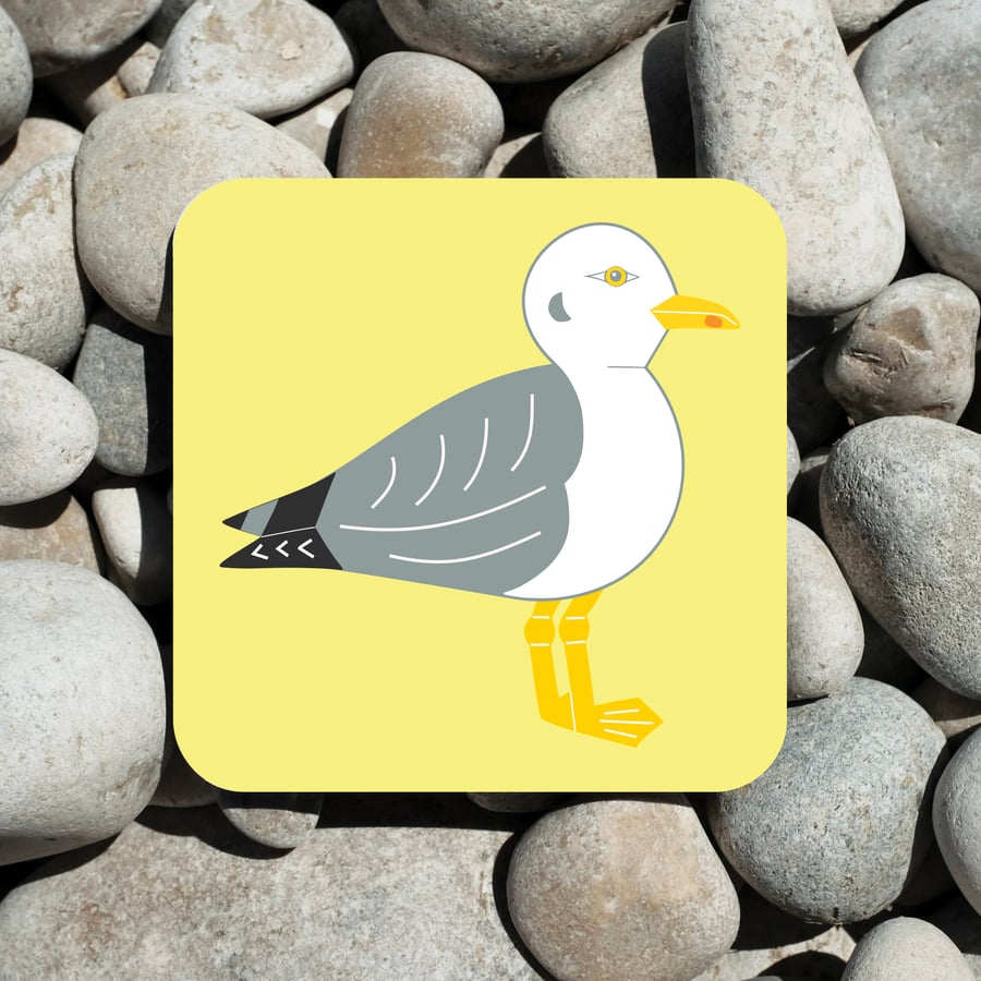 Seagull Coaster, Bird Drink Mats, Coastal Homewares, Seaside Coaster