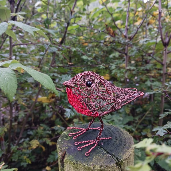 Wire Robin Sculpture