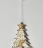 'Christmas Tree with a Metallic Star and Heart'- Hanging Decoration - Image 2