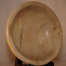 Large black poplar hand-turned wooden bowl