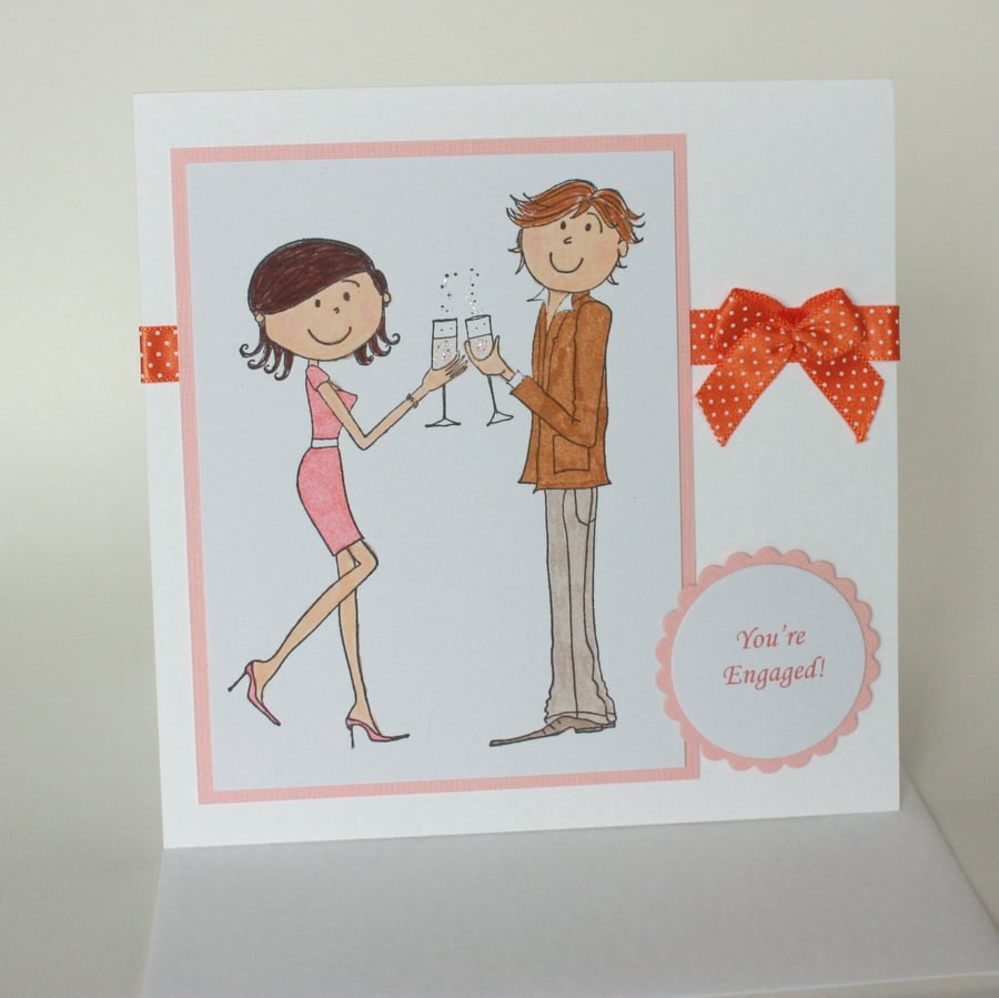 Happy couple engagement card - now reduced