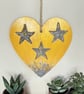 Christmas Star Hanging Wooden Heart Decoration  - Image 1