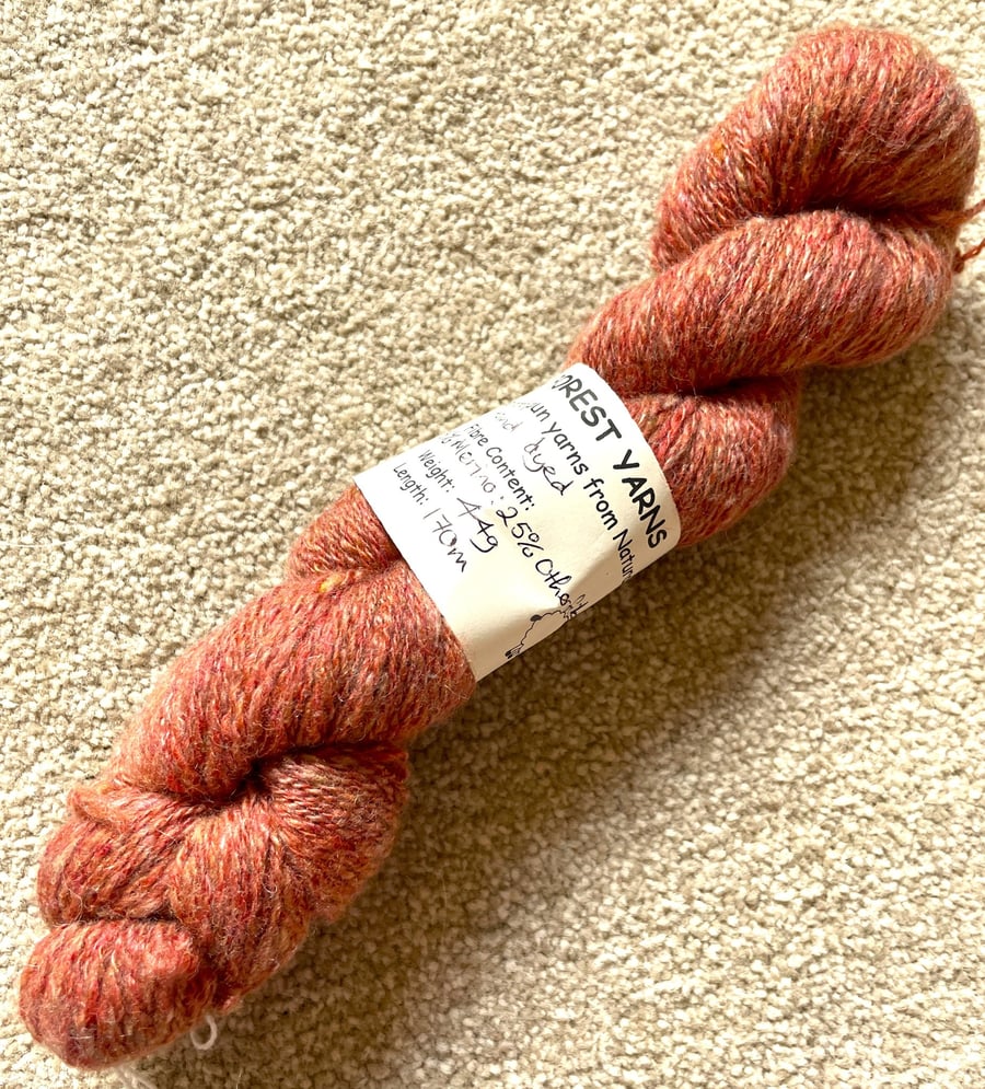 HANDSPUN MERINO BLEND YARN, HAND DYED, 44g