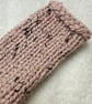 Women's Chunky Hand-Knitted Pink Speckled Stretch Fingerless Gloves - Image 8