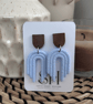 Boho Statement Jewellery - Textured Pastel Blue Rainbow Arch Earrings  - Image 2