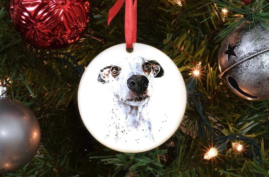 Sighthound IV Round Christmas Tree Decoration-Sighthound Christmas Tree Ornament