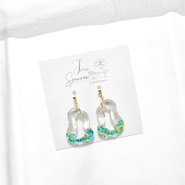 Pressed Flowers Earrings, Real Petal Hoop Earrings