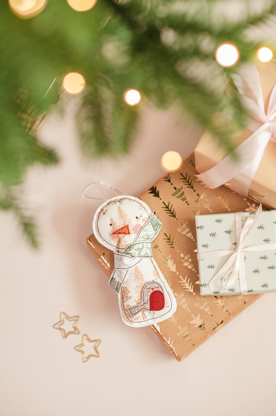 Embroidered Snowman Decoration