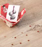 Small Fabric Patchwork Basket with Snowmen and Santa's - Image 1