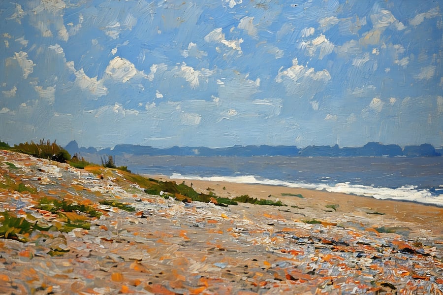 Snettisham Beach View A5 Greeting Card 