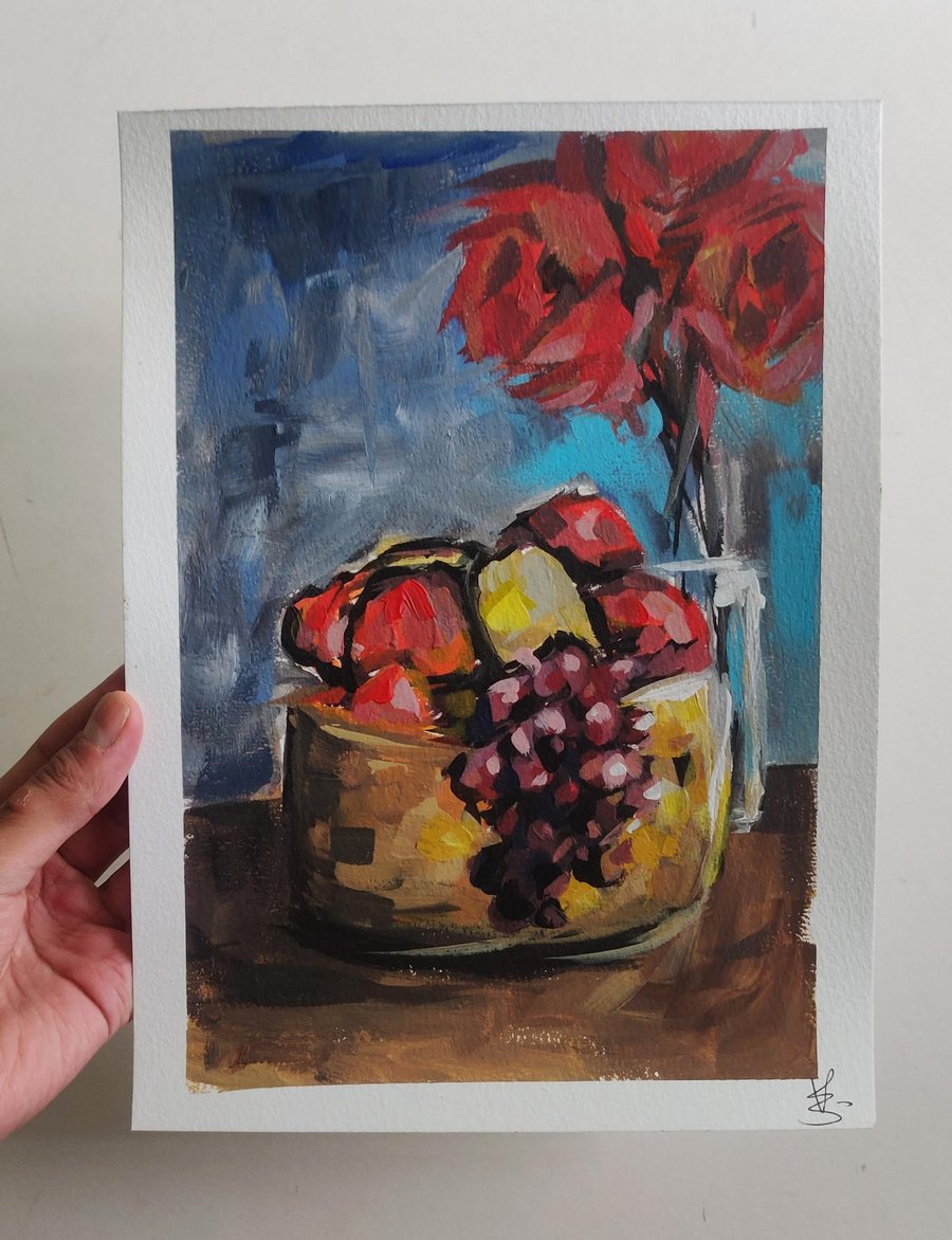 Fruit Bowl Acrylic Painting 