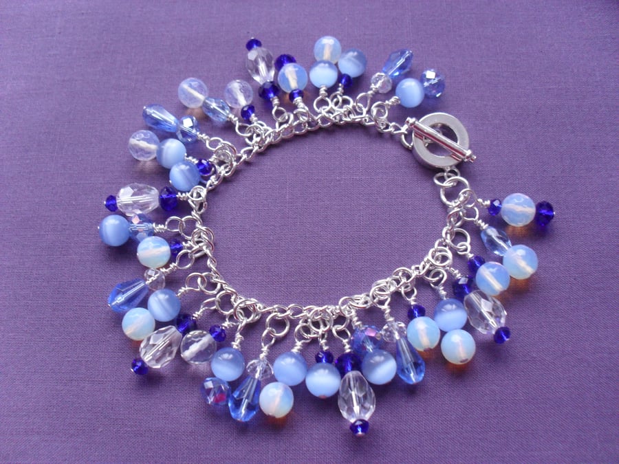 Clearance Shades of Blue Charm Bracelet