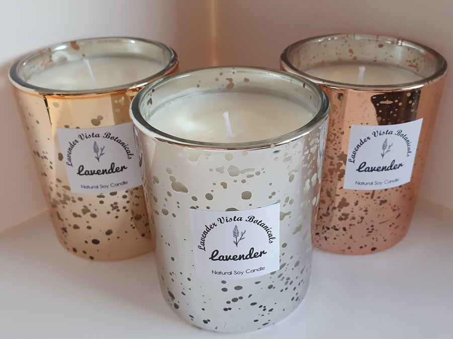 Luxury Lavender Natural Soy Candle - Gold