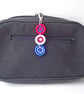 Patriotic Keyring, Keychain, Key Identifier, Key Fob, Zip Pull, Bag Charm, RWB - Image 4