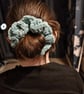 Sage green hair scrunchie 