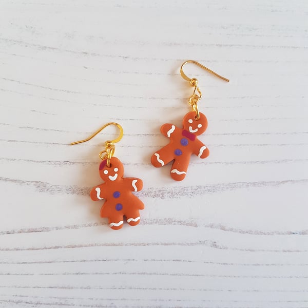 Gingerbread couple Modern earrings