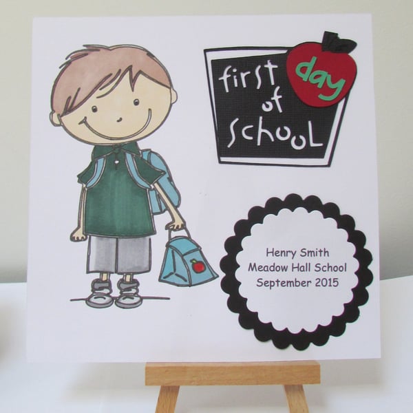 First Day At School Card - For a Boy
