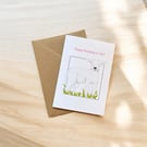 Happy Birthday to Ewe! – A6 Illustrated Lamb Birthday Card - Blank Inside