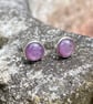      Ruby stud earrings sterling silver 