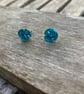 Blue metal rose studs - Image 1