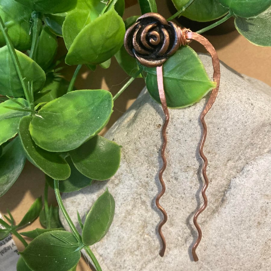 Hair Fork Solid Copper 