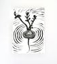 Handprinted Radish Lino Print, A6 size  - Image 1