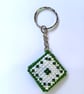 Key Ring, Bag Charm, Embroidered with Beads on Plastic Canvas - Image 2