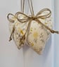 Pair heart decorations in Laura Ashley fabric yellow Summer Palace - Image 2