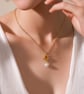 Four leaf Clover and Pearl Pendant Necklace - Gold Plated  - Image 9