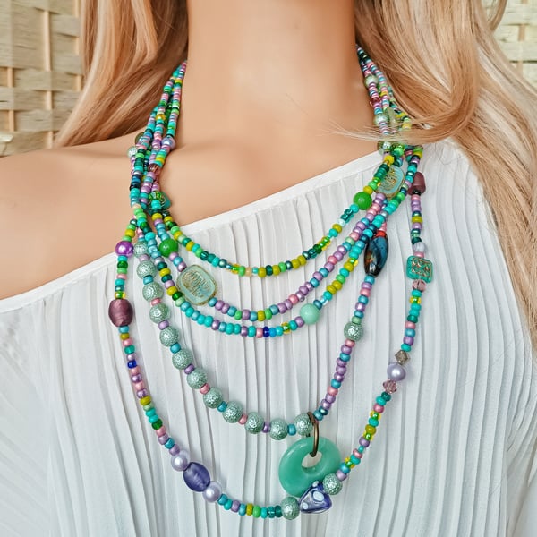 BOHO Multi Strand Necklace