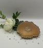 Double Sided Resin Geode Style Coaster - Pink and Gold with Gold Edging - Image 3