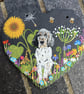 Meadow pet hand painted slate heart featuring YOUR pet