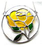 Rose Ring Suncatcher Stained Glass Yellow Handmade Gift Flower - Image 2