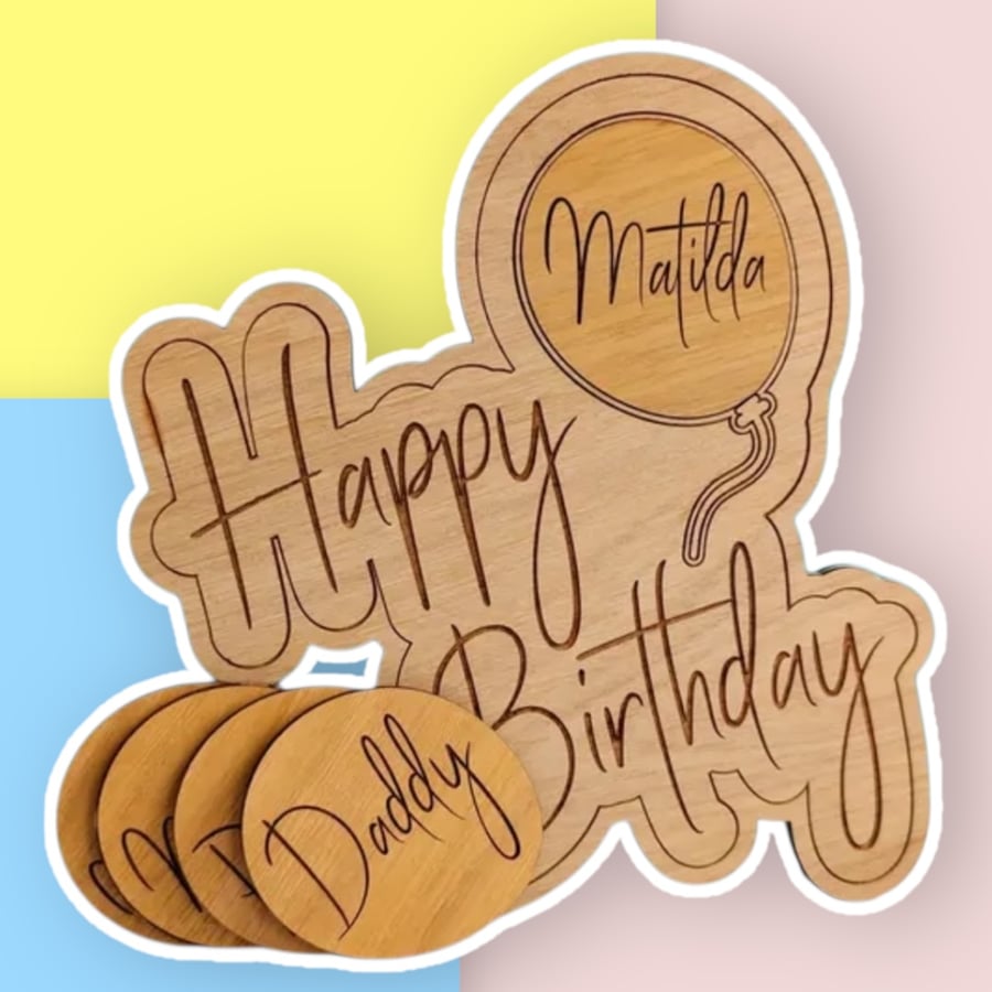 Reusable Cake Topper For The Whole Family Oak
