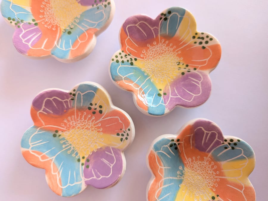 Abstract Flower Trinket Dish