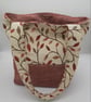 Cream leaf embroidered tote bag with pockets.  - Image 7