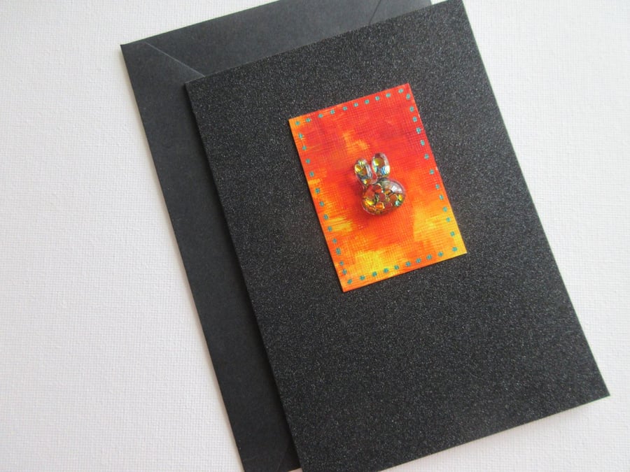 Pet Sympathy Card Rabbit Bunny Rainbow Bridge Condolences Card