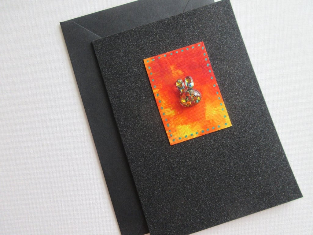 Pet Sympathy Card Rabbit Bunny Rainbow Bridge Condolences Card