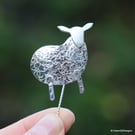 Sharon The Sheep- sterling stick pin