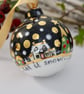 Starry night ceramic bauble