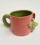 Fungus Ceramic Mug, Coral and Green  - Image 8