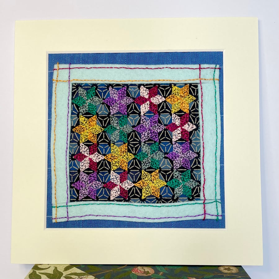 Textile Art - Hand embroidered picture - ‘Patchwork Quilt No.2’