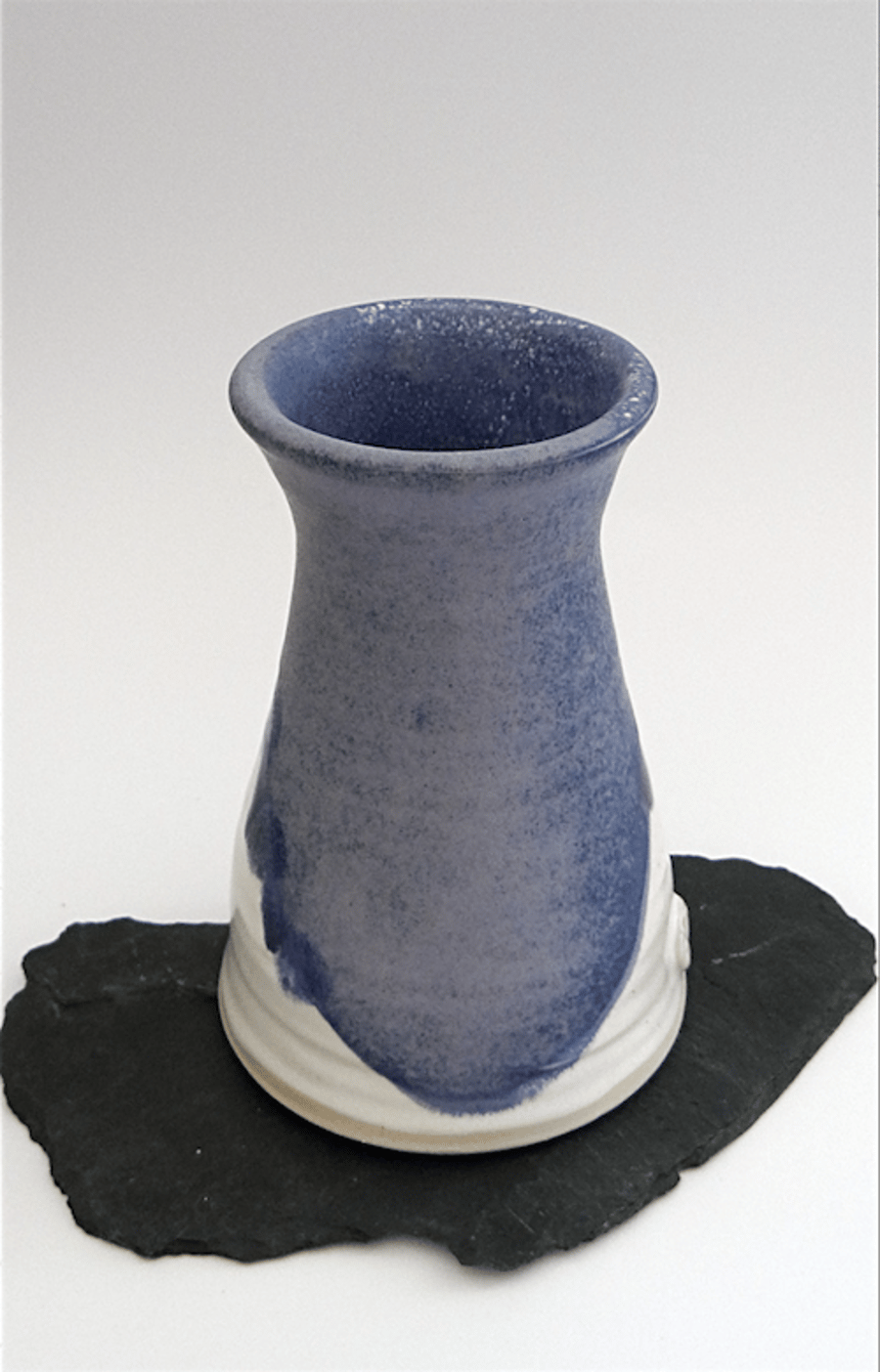 Ceramic vase in shades of mauve, sky blue and cream - handmade pottery