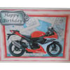Suzuki motorbike on map 3D card - Birthday or Fathers Day