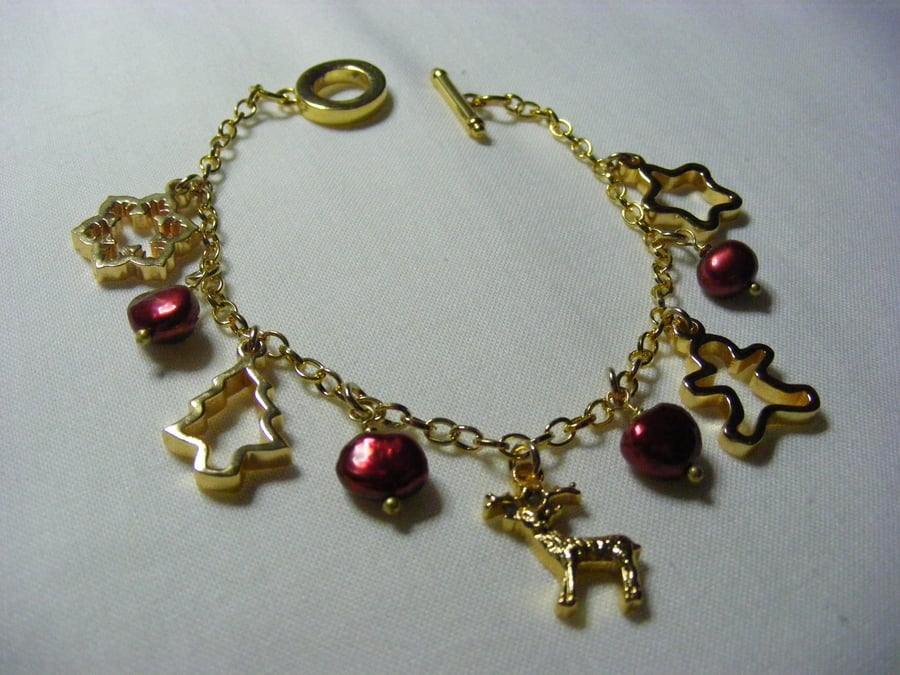 Custom Order for June. Christmas Charm Bracelet.