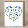 Cornflower Love Heart - LinoCut Card