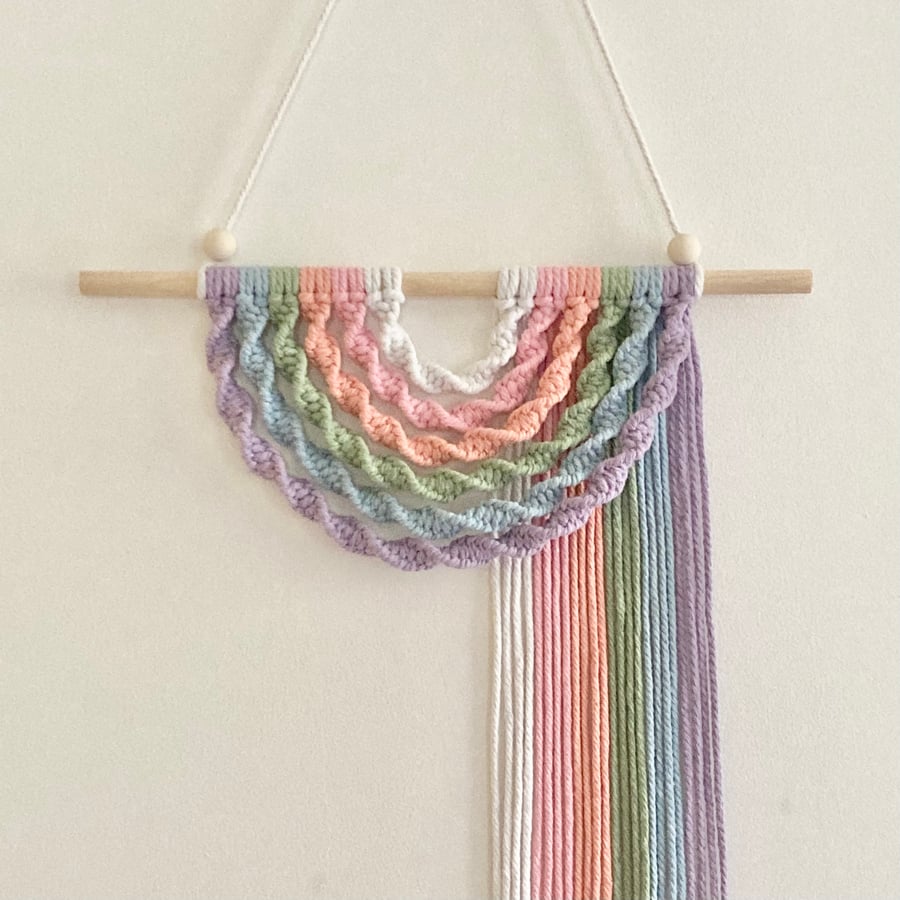 Rainbow Macrame Wall Hanging - Home decoration - Bedroom Wall Hanging 